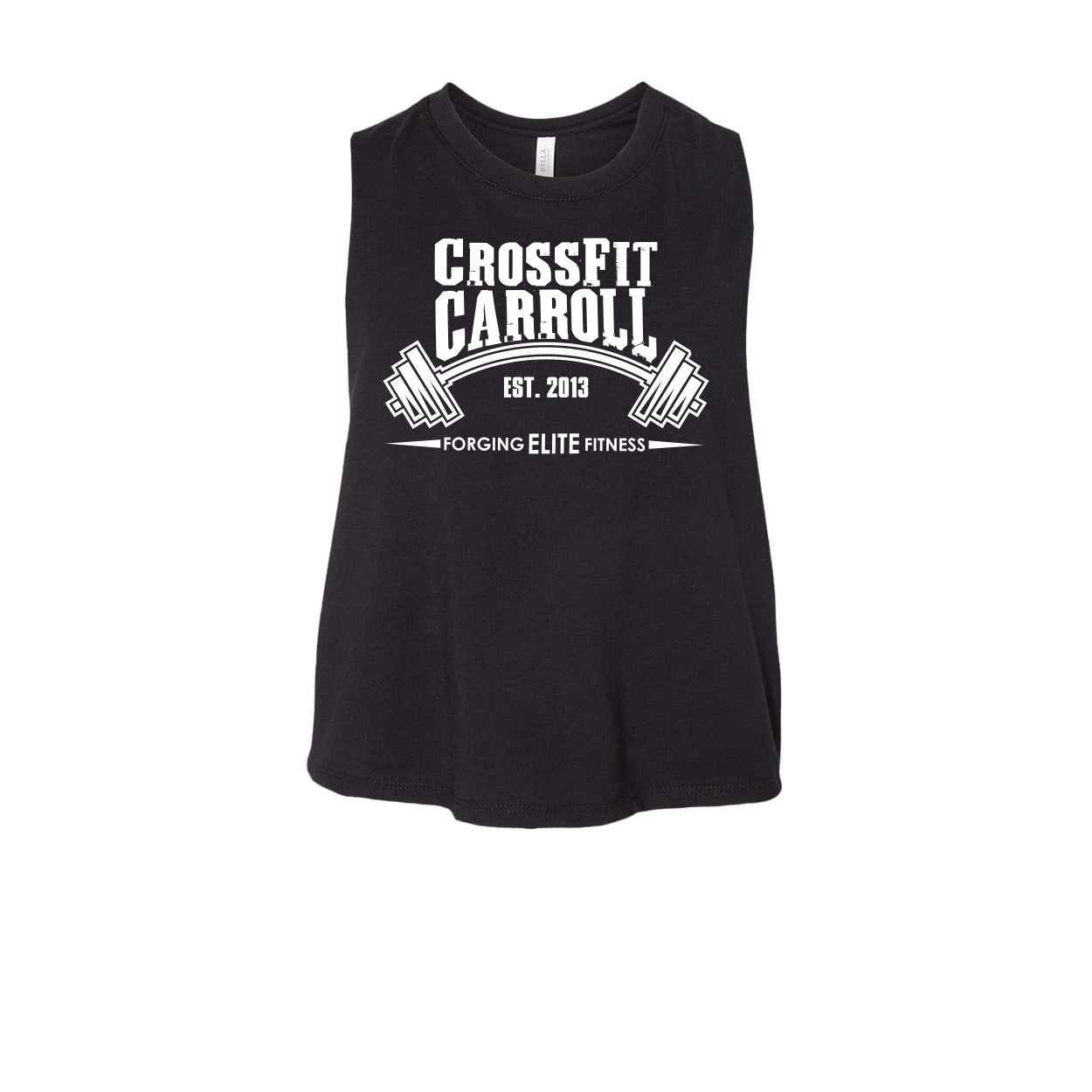 CF Carroll Women's Crop Tank in Black — front view by VNDK8