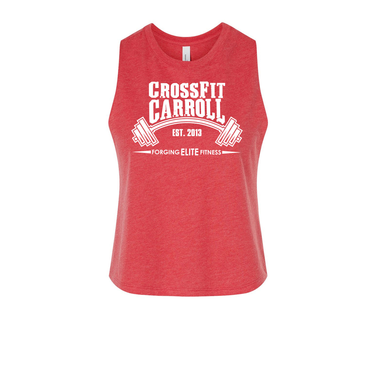 CF Carroll Women's Crop Tank in Red — front view by VNDK8