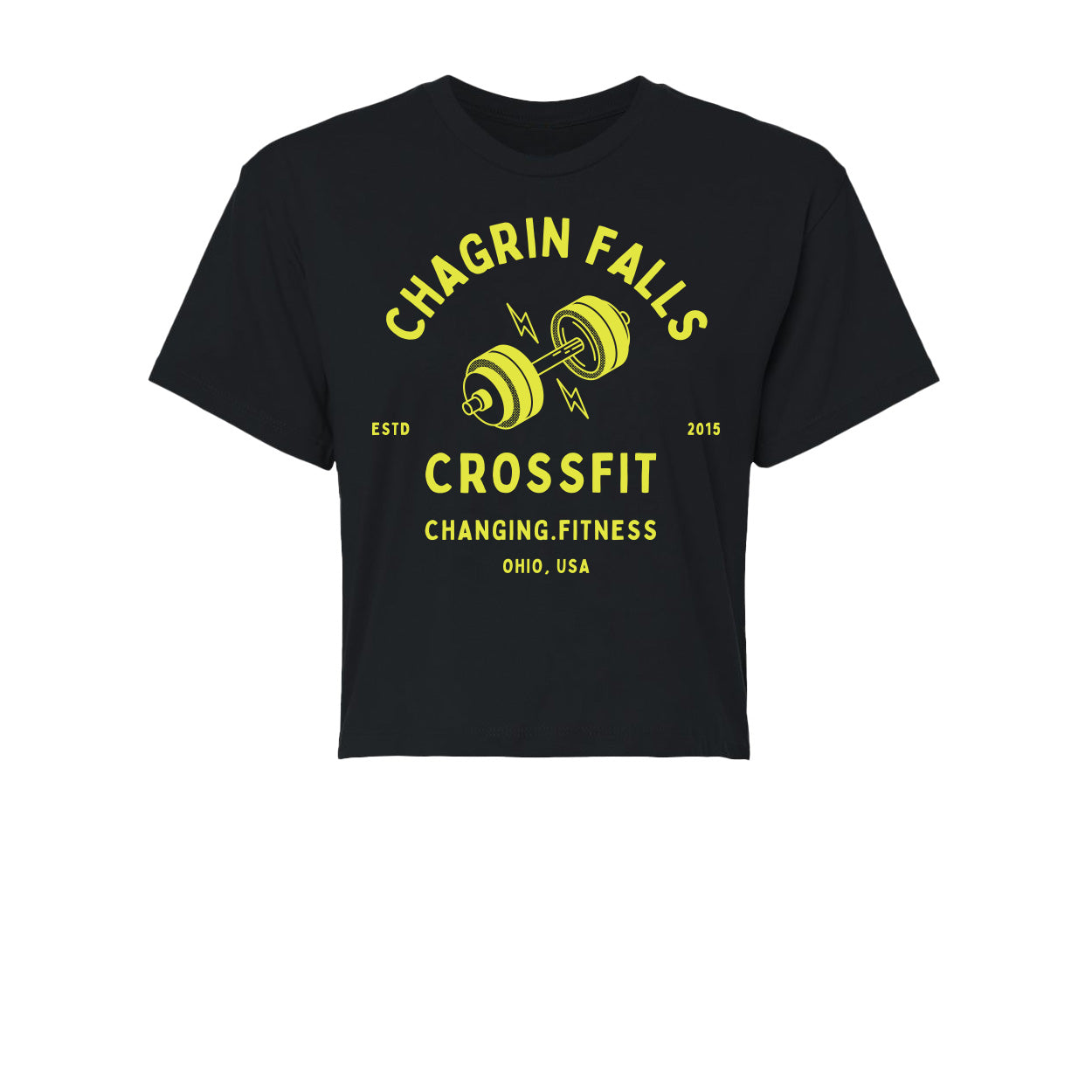 Chagrin Falls Changing Fitness Crop Tees