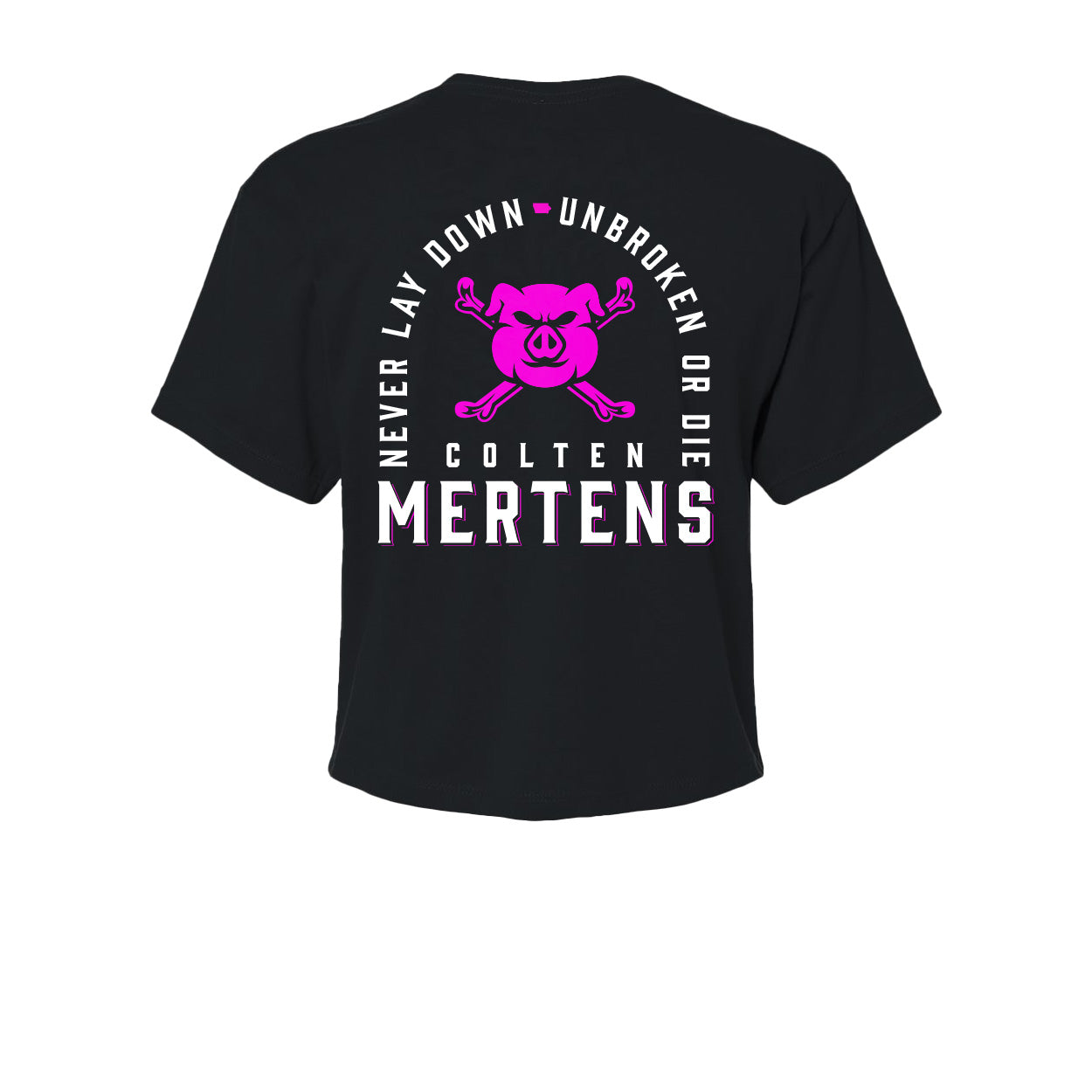 Colten Mertens "Never Lay Down" Women's Crop Tee