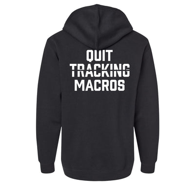 CBG Macros Pullover Hoodie in Black — back view 70/30 ring-spun cotton/polyester by VNDK8