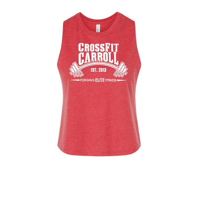 CF Carroll Women's Crop Tank in Red — front view by VNDK8