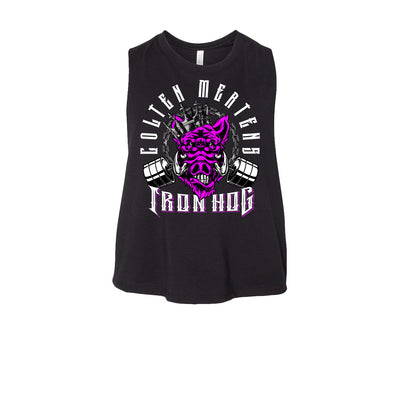 Colten Mertens Iron Hog Women's Crop Tank — front view by VNDK8