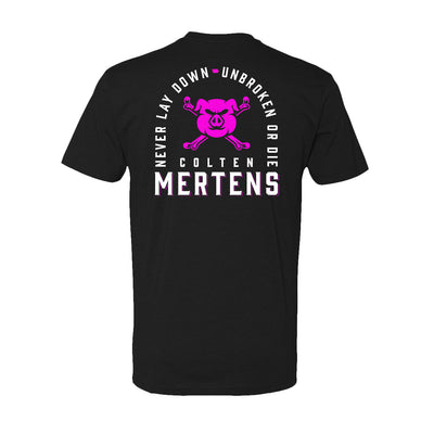 Colten Mertens Never Lay Down Tee — back view CrossFit Games 2023 by VNDK8