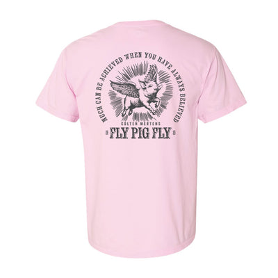 Colten Mertens Fly Pig Relaxed Tee in Pink — back view by VNDK8