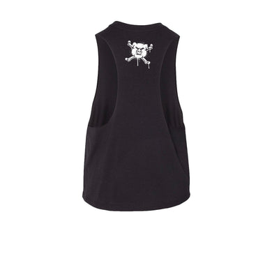Colten Mertens NLD Graffiti v2 Women's Crop Tank in Black — back view by VNDK8
