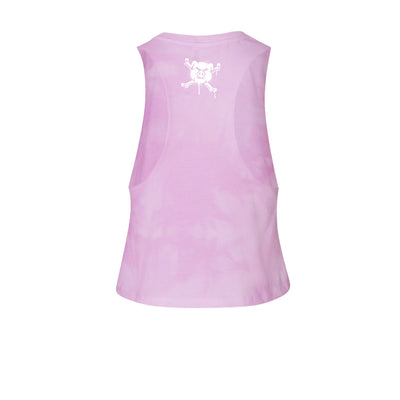 Colten Mertens NLD Graffiti v2 Women's Crop Tank in Pink — back view by VNDK8