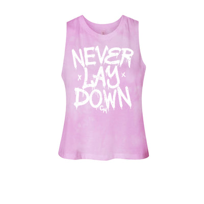 Colten Mertens NLD Graffiti v2 Women's Crop Tank in Pink — front view by VNDK8