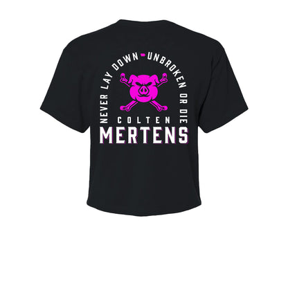 Colten Mertens "Never Lay Down" Women's Crop Tee