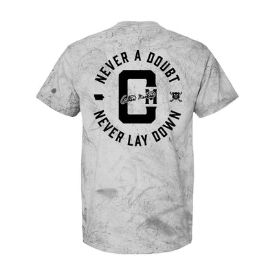 Colten Mertens Signature Relaxed Tee in Distressed Gray — back view by VNDK8