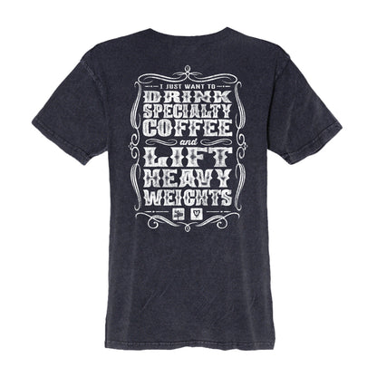 Paper Street Coffee + VNDK8 Drink Coffee Lift Weights Relaxed Tees