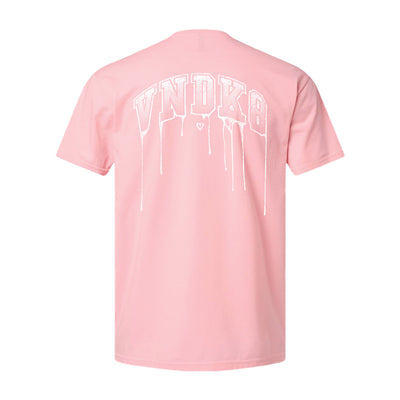 Drip Athletic Tee in Pink — back view by VNDK8