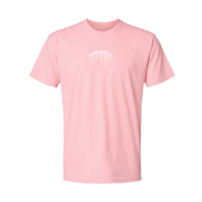 Drip Athletic Tee in Pink — front view by VNDK8