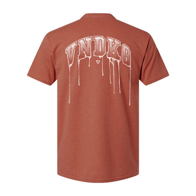 Drip Athletic Tee in Rust — back view by VNDK8