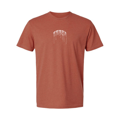 Drip Athletic Tee in Rust — front view by VNDK8