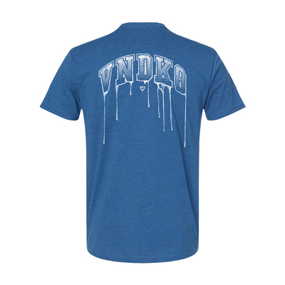 Drip Athletic Tee in Cool Blue — back view by VNDK8