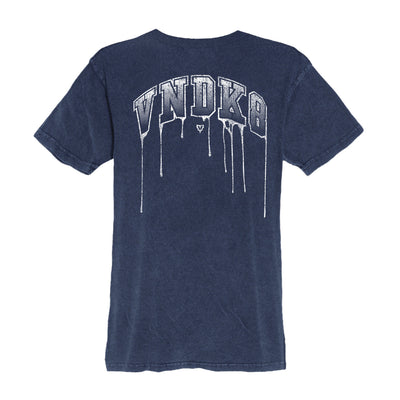Drip Relaxed Tee in Vintage Denim — back view by VNDK8