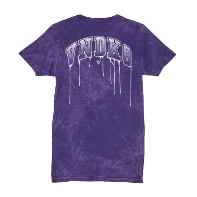 Drip Relaxed Tee in Vintage Purple — back view by VNDK8