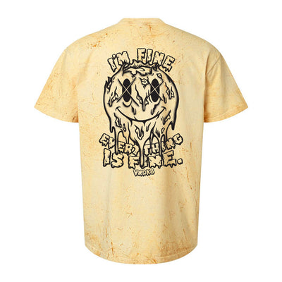 Everything is Fine Tee in Distressed Yellow — back view garment-dyed ring-spun cotton by VNDK8