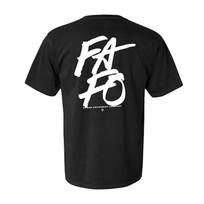 FAFO Relaxed Tee in Black — back view by VNDK8
