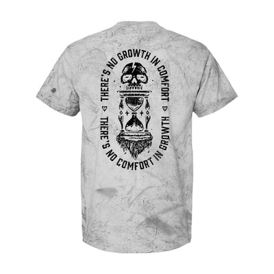 Growth and Comfort Tee in Distressed Gray — back view by VNDK8