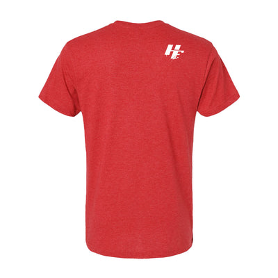 Hiller Icon Athletic Tee in Red — back view by VNDK8