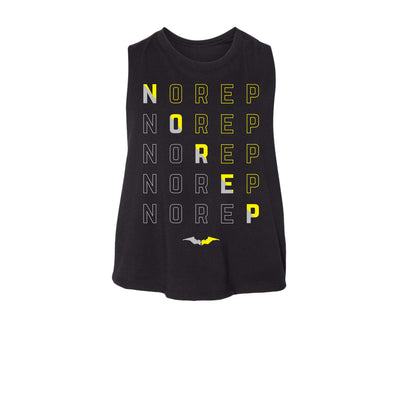 Hiller NOREP Intervals Women's Crop Tank in Dark Knight colorway — front view by VNDK8