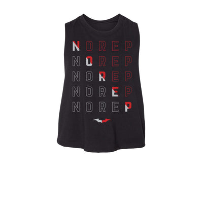 Hiller NOREP Intervals Women's Crop Tank in Harley Quinn colorway — front view by VNDK8