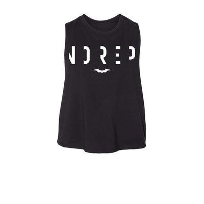 Hiller NOREP Women's Crop Tank in Black — front view by VNDK8