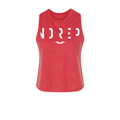 Hiller NOREP Women's Crop Tank in Red — front view by VNDK8