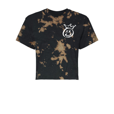 Everything Hurts Women's Crop Tee in Burnout Black — front view by VNDK8