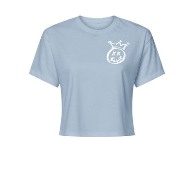 Everything Hurts Women's Crop Tee in Stonewash — front view by VNDK8