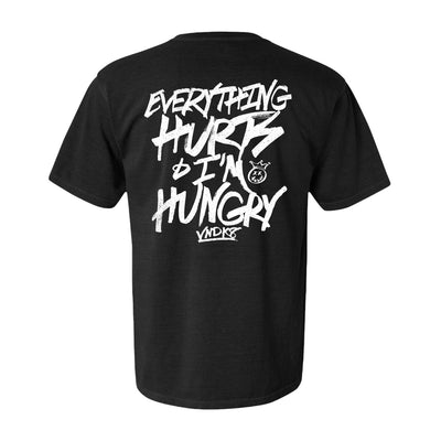 Everything Hurts Relaxed Tee in Black — back view by VNDK8