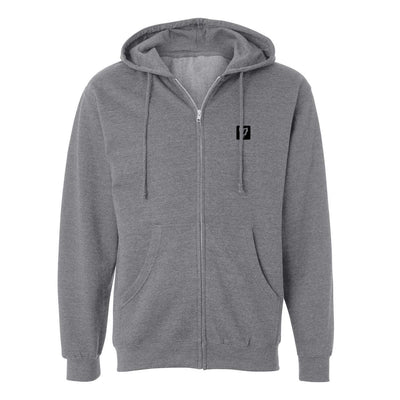 VNDK8 Full Zip Icon Hoodie in Gunmetal — front view by VNDK8
