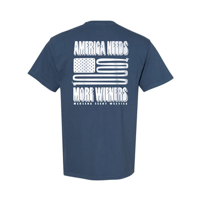 MTW American Wiener Tee in Blue — back view by VNDK8
