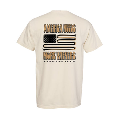 MTW American Wiener Tee in Ivory — back view by VNDK8
