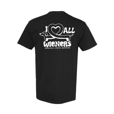 MTW I Love All Wieners Tee in Black — back view by VNDK8