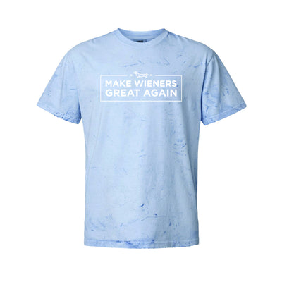 MTW Great Wiener Tee in Distressed Blue — front view by VNDK8