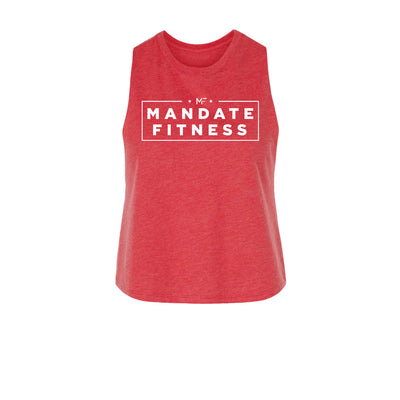 Mandate Fitness Women's Crop Tank in Red — front view by VNDK8