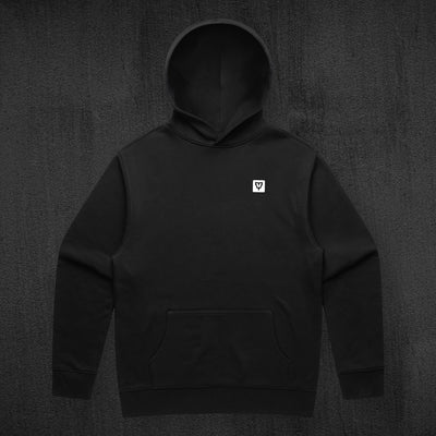 Men's Restore Relaxed Hoodie in Black — premium heavyweight fleece by VNDK8