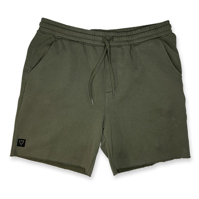 Men's Rest Day Fleece Shorts in Army Green — front view by VNDK8