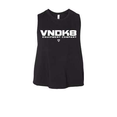 VNDK8 Nameplate Women's Crop Tank in Black — front view by VNDK8