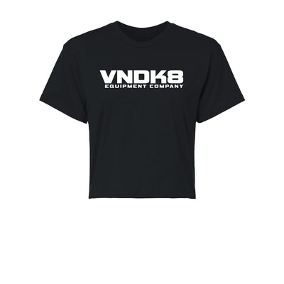 VNDK8 Nameplate Women's Crop Tee in Black — front view by VNDK8