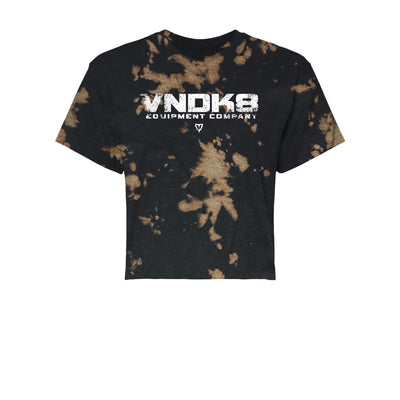 VNDK8 Nameplate Women's Crop Tee in Burnout Black — front view by VNDK8