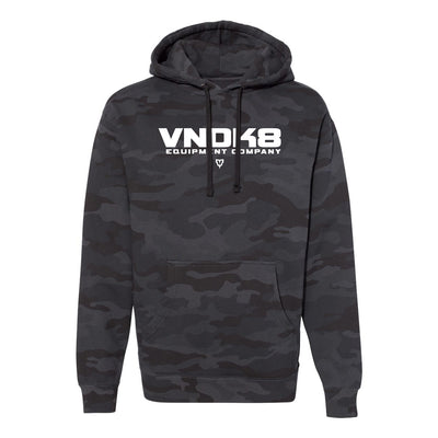 VNDK8 Nameplate Hoodie in Black Camo — front view by VNDK8