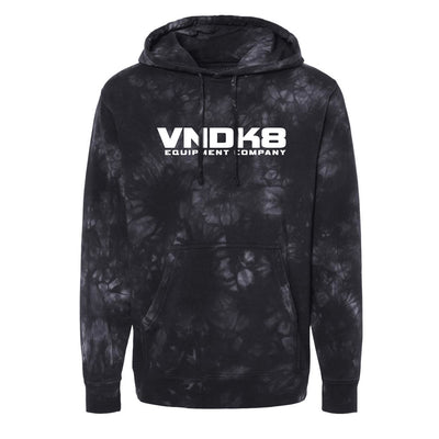 VNDK8 Nameplate Tie Dye Hoodie in Black Tie Dye — front view by VNDK8