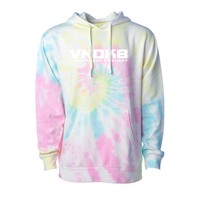 VNDK8 Nameplate Tie Dye Hoodie in Swirl — front view by VNDK8