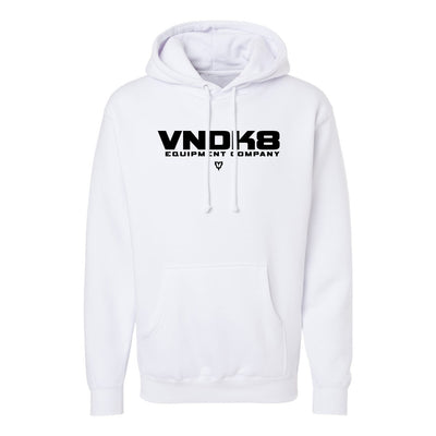 VNDK8 Nameplate Hoodie in White — front view by VNDK8