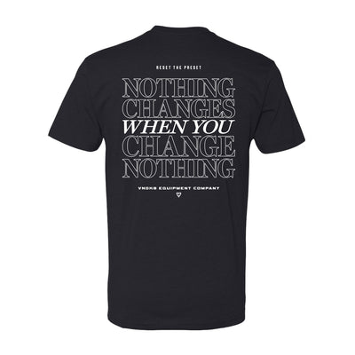 Nothing Changes Athletic Tee in Black — back view by VNDK8