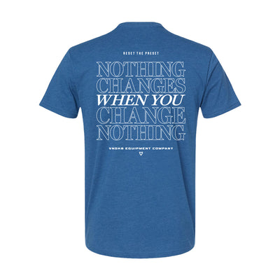 Nothing Changes Athletic Tee in Cool Blue — back view by VNDK8